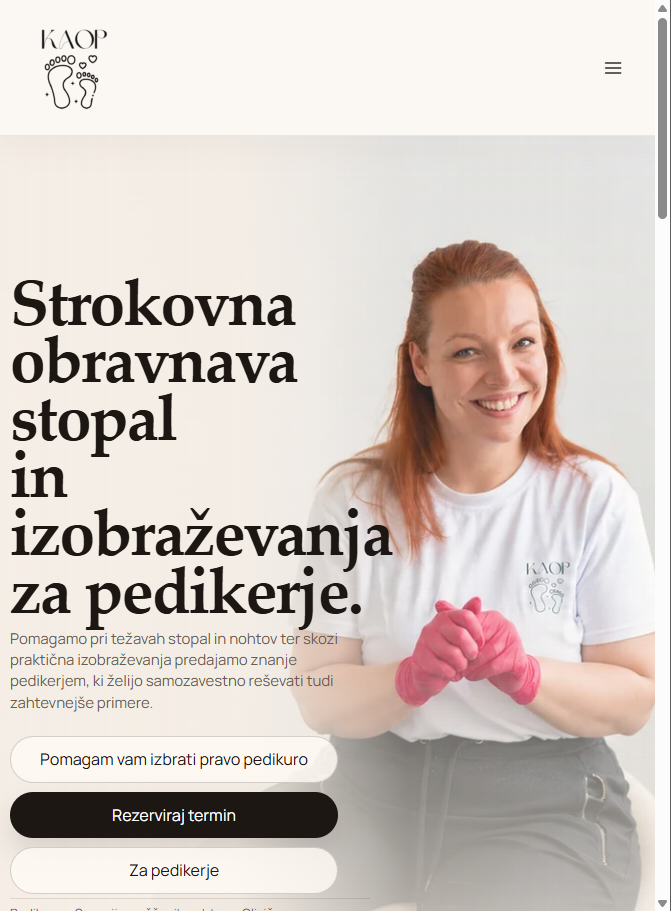 KAOP Pedikura - tablica